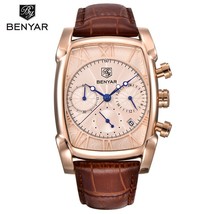 BENYAR Classic Rectangle Case Fashion Sport Men&#39;s Watches Waterproof 30M Genuine - £94.54 GBP