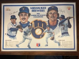 1983 Milwaukee Brewers 1982 American League Champions Place Mat Yount Gantner - £19.98 GBP