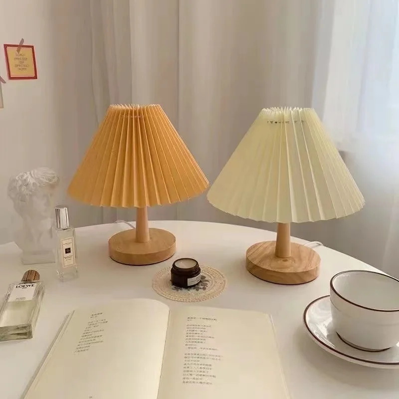 Nordic Pleated Table Lamp 1 DIY Foldable 5V USB 220V Art Atmosphere Bedroom - $24.20+