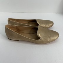 Coach Metallic Leather Gold Heeled Catrin Loafers size 8.5 B - £38.91 GBP
