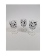 Set 3 Vintage Libbey Silver Wheat Frosted Glasses 5 1/2&quot; by 2 7/8&quot; Foote... - £15.96 GBP