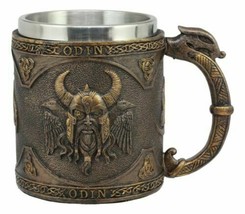 Norse Mythology Viking God Odin Alfather Coffee Mug 13oz Resin Drink Cup Tankard - £26.37 GBP