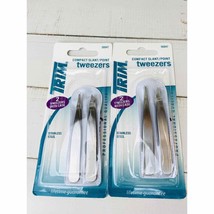 2x Trim Compact Slant/ Point Stainless Steel Tweezers Set New Free Shipping - $12.50