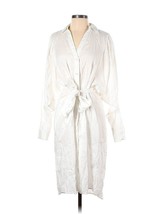 NWT Johanna Ortiz x H&amp;M Oversized Linen Shirt Dress in White Puff Sleeve S - £73.53 GBP
