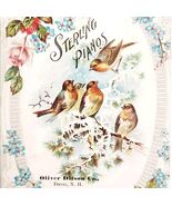 C1890s Victorian Trade Card Sterling Pianos Oliver Ditson Birds Ephemera... - $42.03 CAD