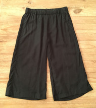 Soft Surroundings Petite PXS Wide Leg Crop Pants Dark Green Tencel Elastic Waist - £22.91 GBP