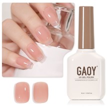 GAOY Sheer Nude Gel Nail Polish, 16ml Jelly Natural Pink UV - £10.45 GBP