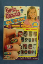 Girls New Girlz Dazzle Temporary Nail Tattoos Wild Printz 80 Tattoos - £4.77 GBP