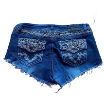 Soundgirl Shorts Juniors Size 13 Embellished 32” Waist Blue Cutoffs Jeans - £6.29 GBP