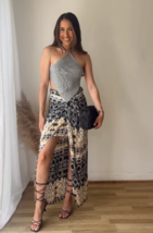 ZARA NEW BNWT. MULTICOLORED ASYMMETRIC ARTY PRINT LONG SKIRT. 9878/217 - $40.52