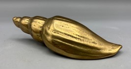 Vtg Solid Brass Gold Tone Conch Sea Shell Paperweight Decor Piece Coasta... - $814.55 MXN