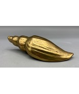 Vtg Solid Brass Gold Tone Conch Sea Shell Paperweight Decor Piece Coasta... - $43.45