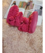 Pink Baby Girl Faux fur Shoe Slipper with size pompom Kids Size 10 - $16.71 CAD