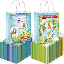 100 Pieces He Is Risen Gift Bags Bulk Religious Easter Paper Gift Bags w... - £31.42 GBP