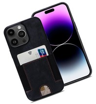 for iPhone 14 Pro Max Case Wallet PU Leather with Card - $806.21 MXN