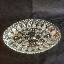 Vintage Crystal Glass Divided Serving Dish Elegant Party Platter Wedding Table - £28.06 GBP