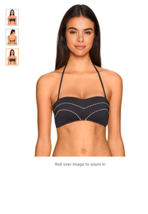 Seafolly Women&#39;s Bustier Bandeau Bikini Top Swimsuit, Beach Squad Black,... - £27.53 GBP