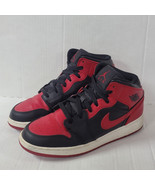 Nike Air Jordan 1 Mid GS Banned Black Gym Red White 554725-074 Size 6.5y - $81.04 CAD