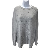 Old Navy Gray Womens Sweater L scoop Neck embellished knit pull over - $22.79