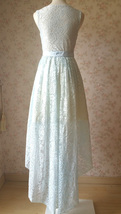 Light-blue High Low Lace Dress Bridesmaid Custom Plus Size Sleeveless Lace Dress image 7