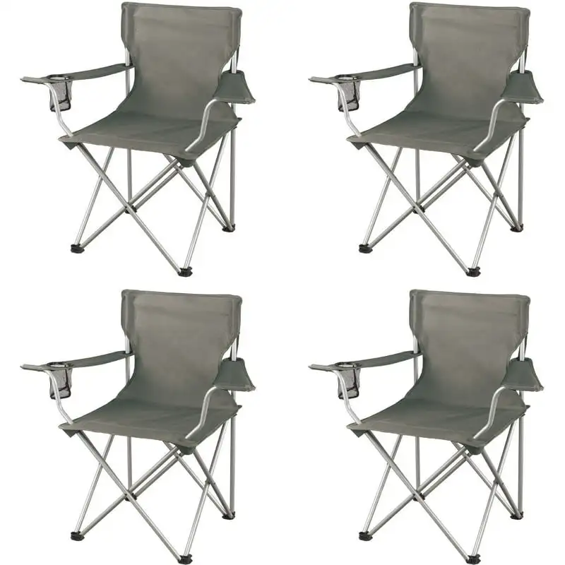 Classic Folding Camp Chairs, with Mesh Cup Holder,Set of 4, 32.10 x 19.10 x - £52.70 GBP+