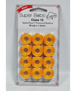 Super Bobs MasterPiece Cotton 80yd Prewound Bobbins 12ct Class 15 Soleil - $18.95