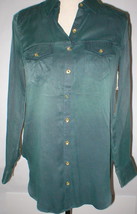 New Womens Designer True Religion 100% Silk Tunic Long Blouse XS Green NWT Top - £133.77 GBP