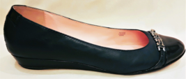 Taryn Rose Slip On Wedge Flat Shoes Size-10M Dark Navy Leather - £37.55 GBP