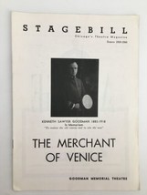 1959 Stagebill The Goodman Theatre Morris Carnovsky in The Merchant in V... - £22.37 GBP