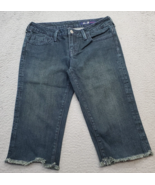 Seven7 Jeans Womens Size 29 Blue Denim Flat Front Raw Hem Dark Wash Comf... - $33.02 CAD