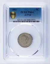 1883 Motif Nickel Preuve J-1714 Classé Par PCGS Comme PR64 - £7,519.17 GBP