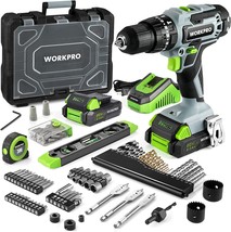 WORKPRO 20V Max Cordless Drill Driver Set, Electric Power Impact Drill Tool with - £135.08 GBP