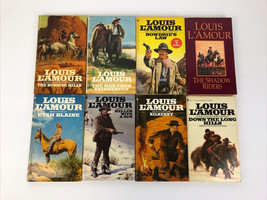 Vintage Lot Of 8 Louis L&#39;amour Western Paperback Books - Utah Blaine + More Look - £18.95 GBP
