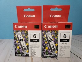 Canon BCI-6BK Black Ink Cartridge OEM Lot of 2 New - £5.80 GBP