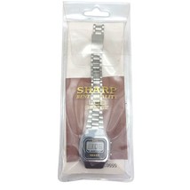 Vintage Sharp Stainless Steel Digital Watch Quartz Silver Tone LCD Digital - £34.23 GBP
