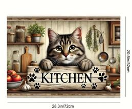 Kitchen Cat Themed Stove Cover Measuring 28"X20.5 2D Flat One Piece of a Flat image 2