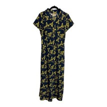 Boulevard De Paris Womens Dress Adult Size 10 Blue Maxi Short Sleeve V Neck - £18.36 GBP