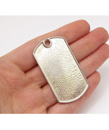 925 Sterling Silver - Shiny Smooth Tag Drop Pendant - PT2147 - $85.84 CAD