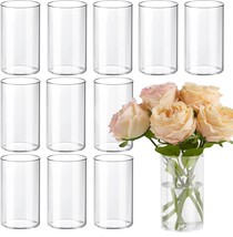 12Pcs Glass Cylinder Vases For Centerpieces, Clear Vases For Wedding Decorations - £37.02 GBP