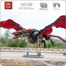 Fire Dragon with A Figure Model Building Blocks Set Puzzle Bricks Toys 1889Pcs - £63.30 GBP