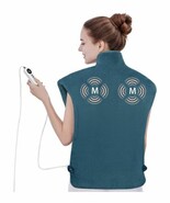 Heating Pad with Massager for Neck and Shoulders, Wearable Electric Heat... - $49.49