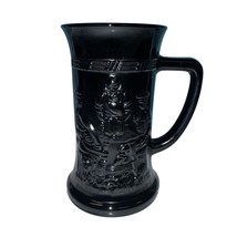 Indiana Black Glass Tiara Tavern German 6&quot; Beer Stein Mug Embossed Taver... - $13.55 CAD