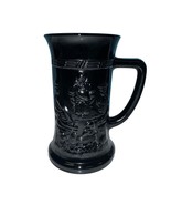 Indiana Black Glass Tiara Tavern German 6&quot; Beer Stein Mug Embossed Taver... - $186.58 MXN