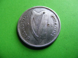 Authentic Irish Silver Two Shilling Or Florin Coin 1928 - First Year - I... - £9.98 GBP