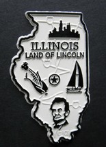 ILLINOIS US STATE FLEXIBLE MAGNET 2 inches LAND OF LINCOLN - $5.64