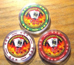 Ambassador Casino Chip Sample Set - San Juan - Bud Jones - 1990 -Sample Set - $27.31 CAD