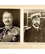1914 WW1 Print William II and Czar Nicholas Antique Military Period Coll... - $34.99