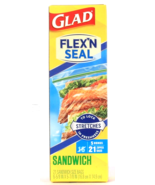 1 Box Glad Flex N Seal Stretchable 21 Count Zipper Sandwich Seal Bags - €11,15 EUR