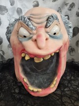 Vintage Easter Unlimited Inc Bald Angry Screaming Old Man Halloween Mask Used  - £19.35 GBP