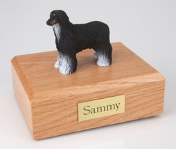 Black White Afghan Hound Pet Funeral Cremation Urn Avail 3 Diff Colors &amp; 4 Sizes - £133.36 GBP+